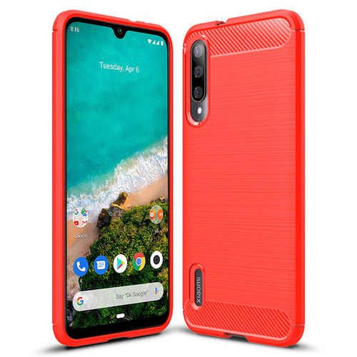 Flexi Slim Carbon Fibre Case for Xiaomi Mi A3 - Brushed Red